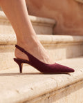 Valeria slingback mesh burdeos calzada en escalones mediterráneos — Calenzo