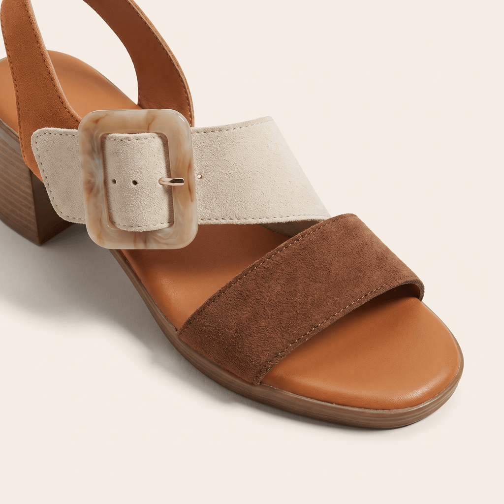 Adriana — Sandalia de Tacón de Piel con Hebilla - zapatos de mujer Calenzo