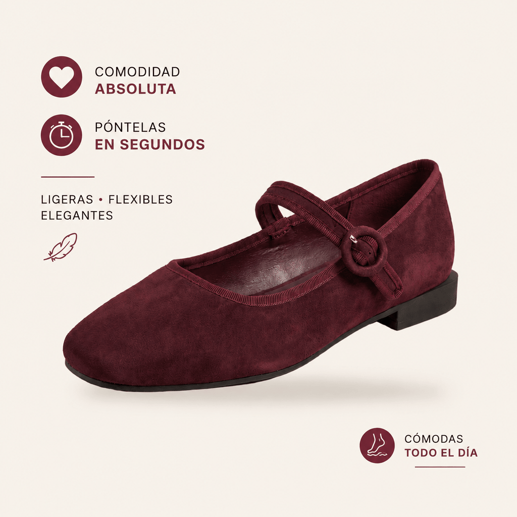 Celia · Bailarina Mary Jane de Ante con Hebilla - zapatos de mujer Calenzo