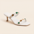 Gala · Mule Joya de Tacón Kitten con Piedras - zapatos de mujer Calenzo