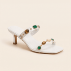 Gala · Mule Joya de Tacón Kitten con Piedras - zapatos de mujer Calenzo