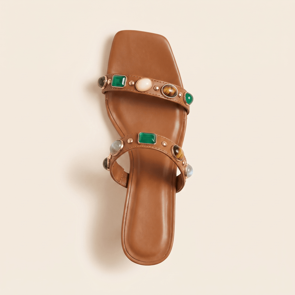 Gala · Mule Joya de Tacón Kitten con Piedras - zapatos de mujer Calenzo