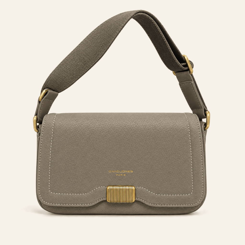 Goya · Bolso Bandolera con Cierre Dorado — Gris y Kaki - zapatos de mujer Calenzo