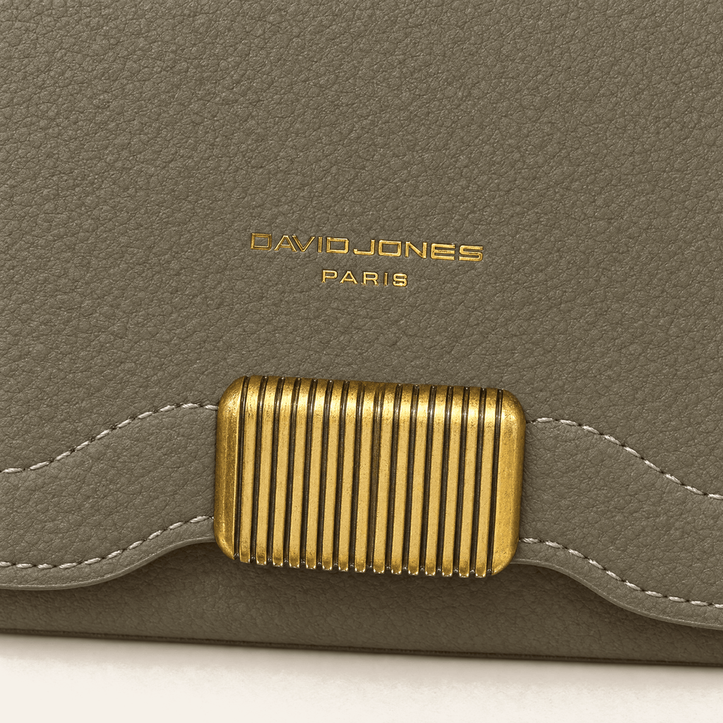 Goya · Bolso Bandolera con Cierre Dorado — Gris y Kaki - zapatos de mujer Calenzo