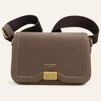 Goya · Bolso Bandolera con Cierre Dorado — Marrón y Taupe - zapatos de mujer Calenzo