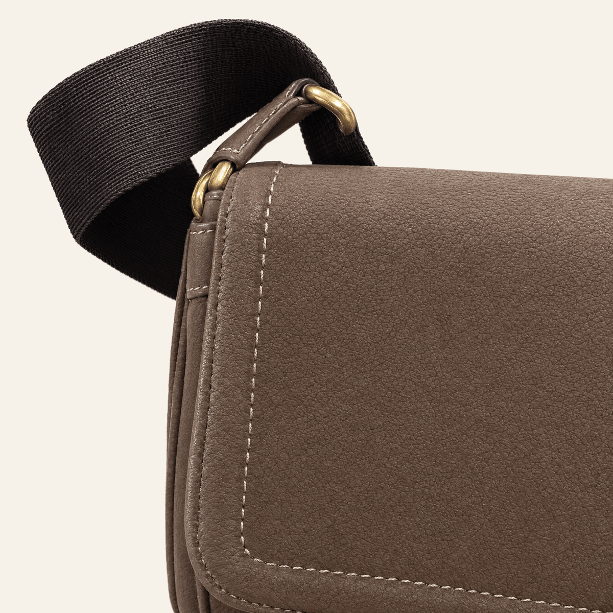 Goya · Bolso Bandolera con Cierre Dorado — Marrón y Taupe - zapatos de mujer Calenzo