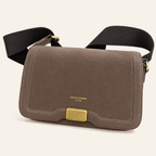 Goya · Bolso Bandolera con Cierre Dorado — Marrón y Taupe - zapatos de mujer Calenzo