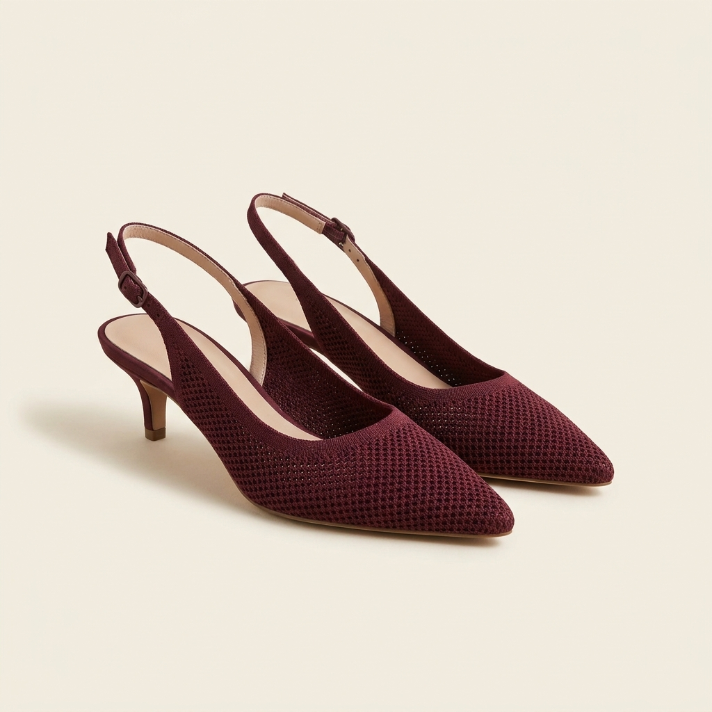 Valeria slingback mesh burdeos - principal