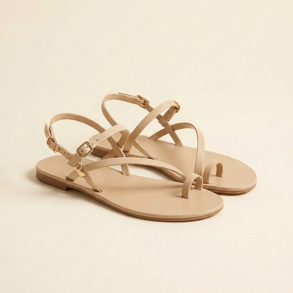 Marina sandalia anillo beige - principal