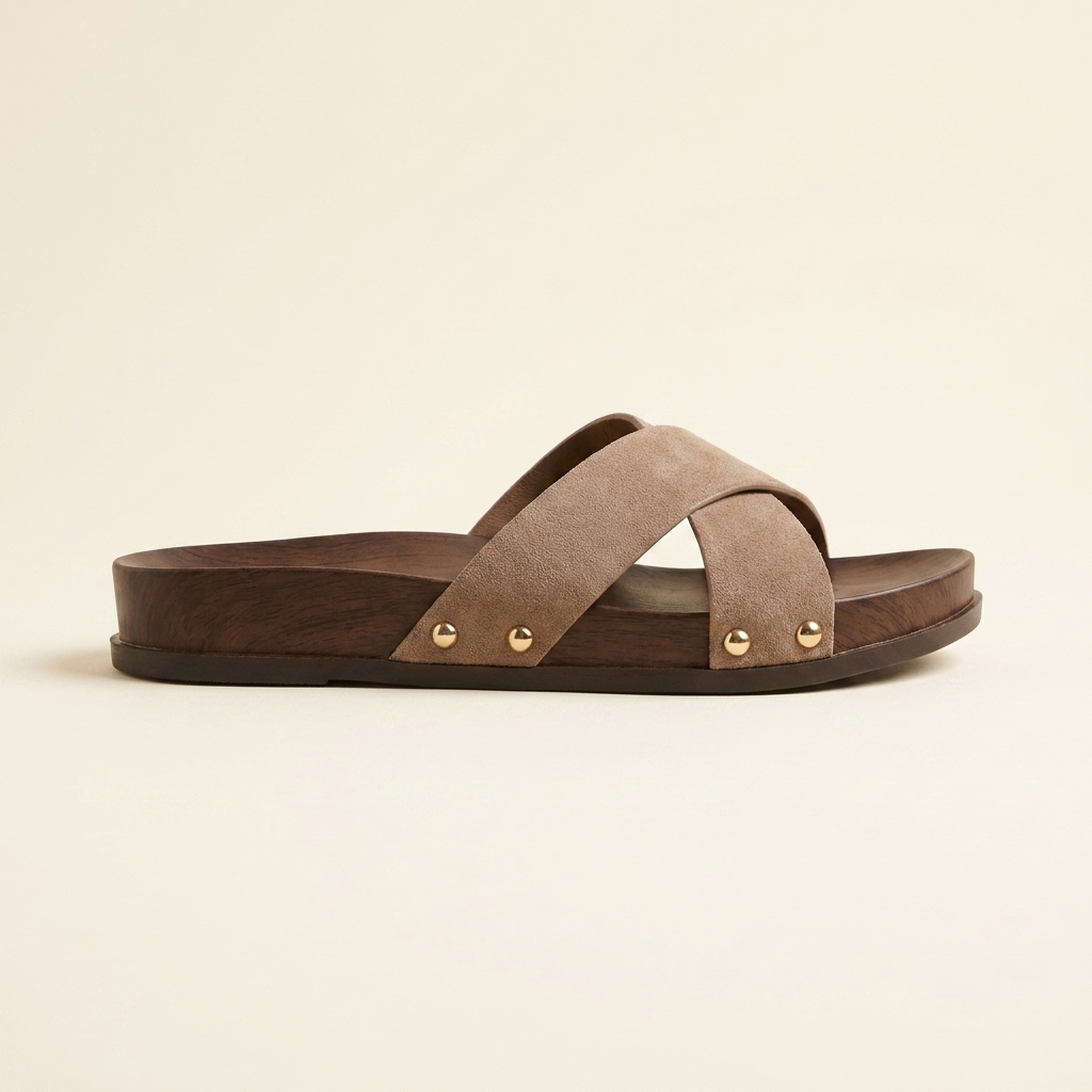 Alba Sandalia Cruzada taupe — perfil lateral