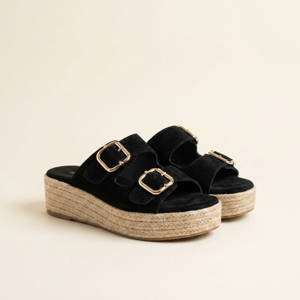 Carla mule plataforma en negro