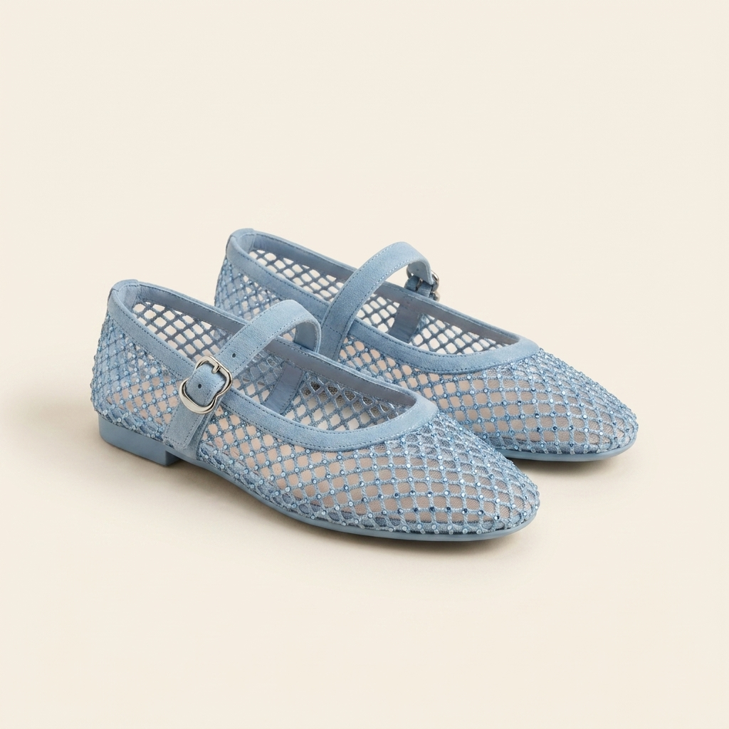Paula bailarina malla strass en azul