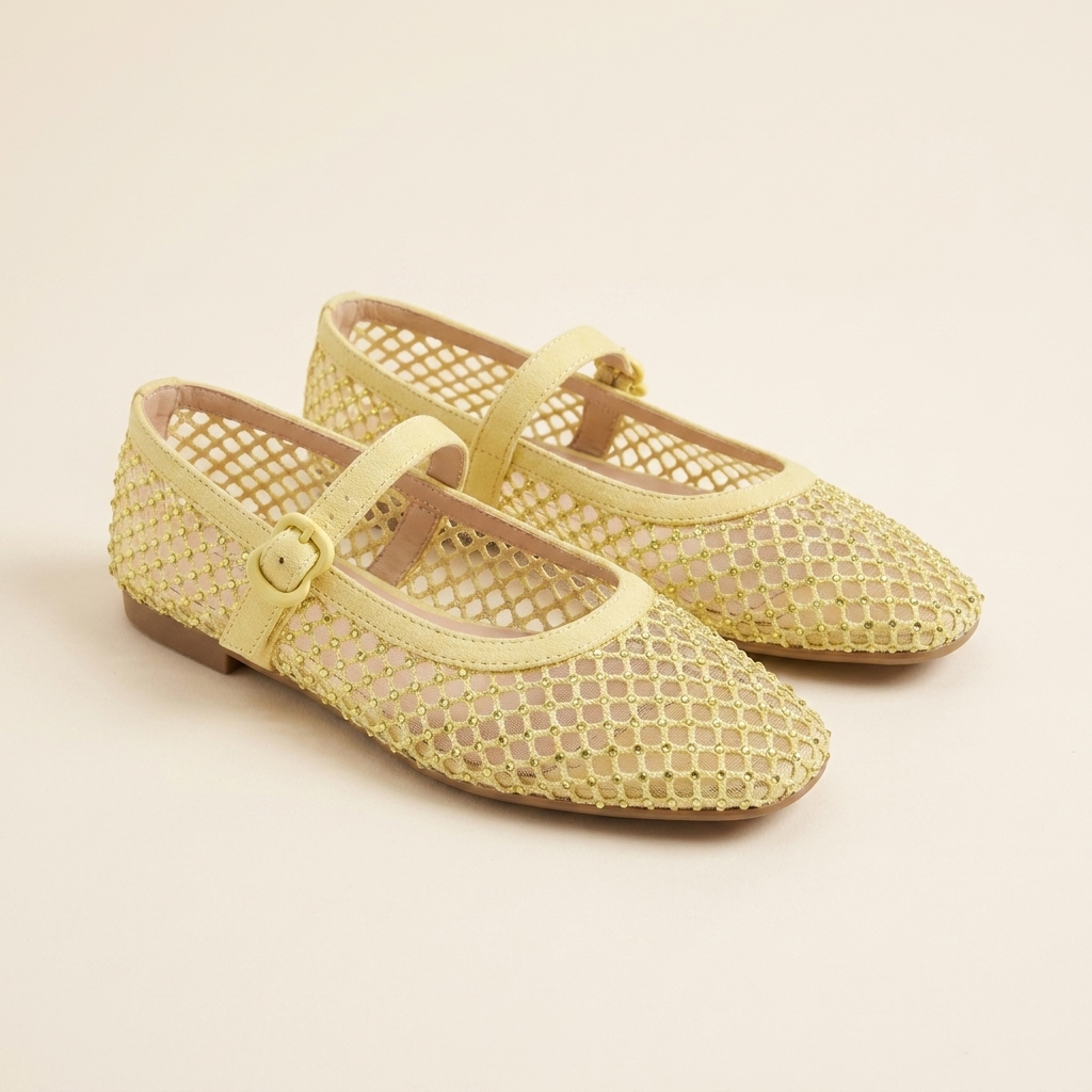 Paula bailarina malla strass en amarillo