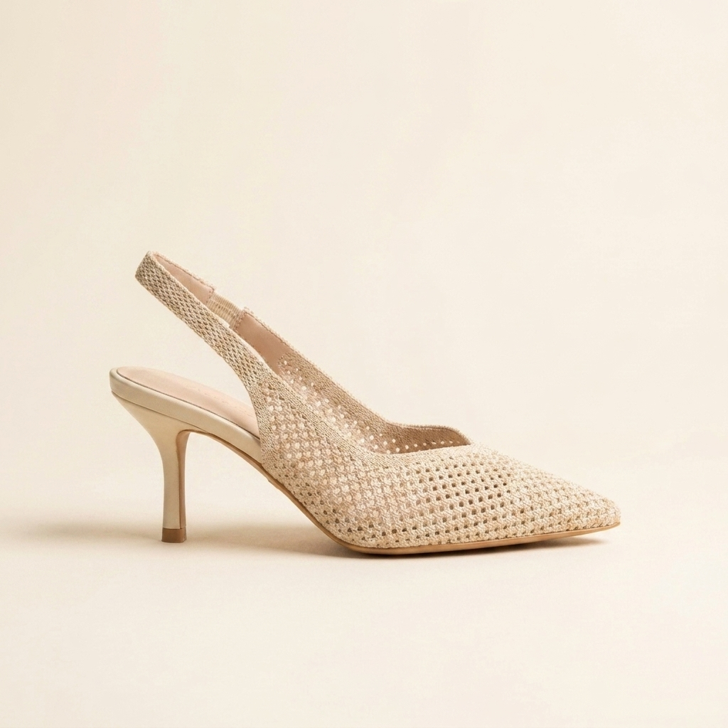 Slingback rejilla beige - perfil