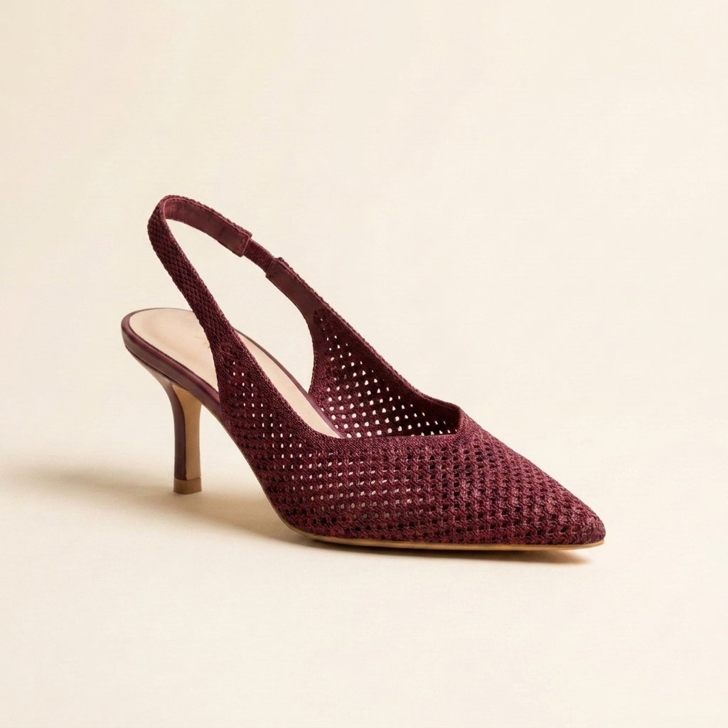 Slingback rejilla burdeos
