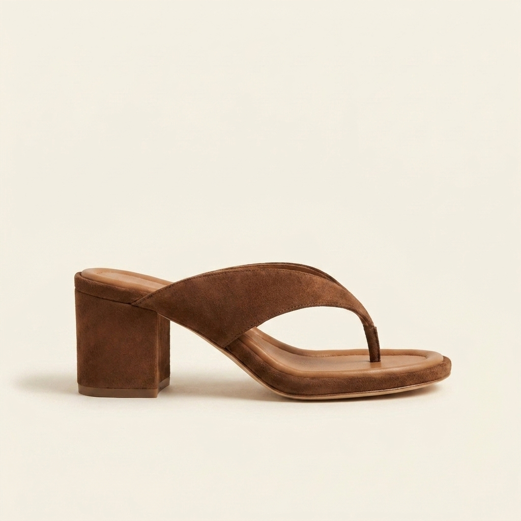 Sandalia dedo marron - perfil
