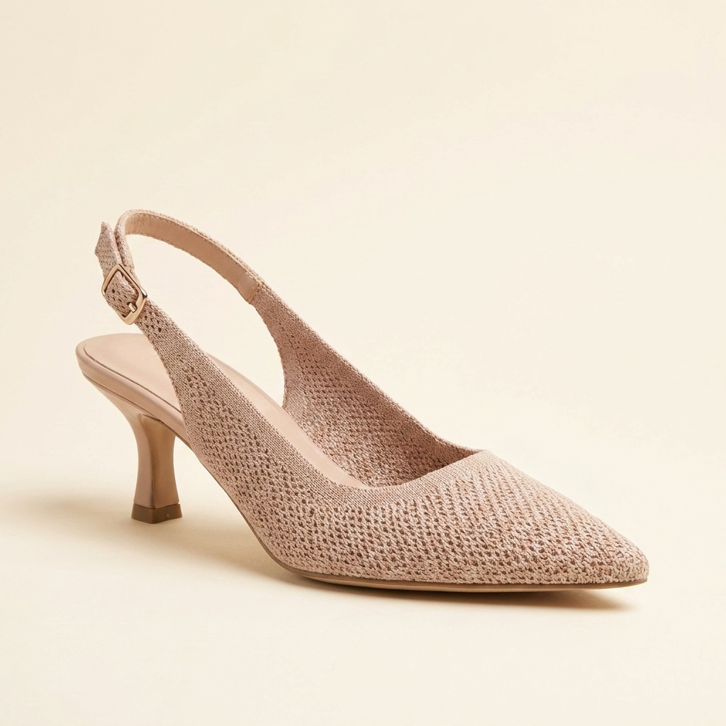 Slingback de tacón kitten nude - 3/4