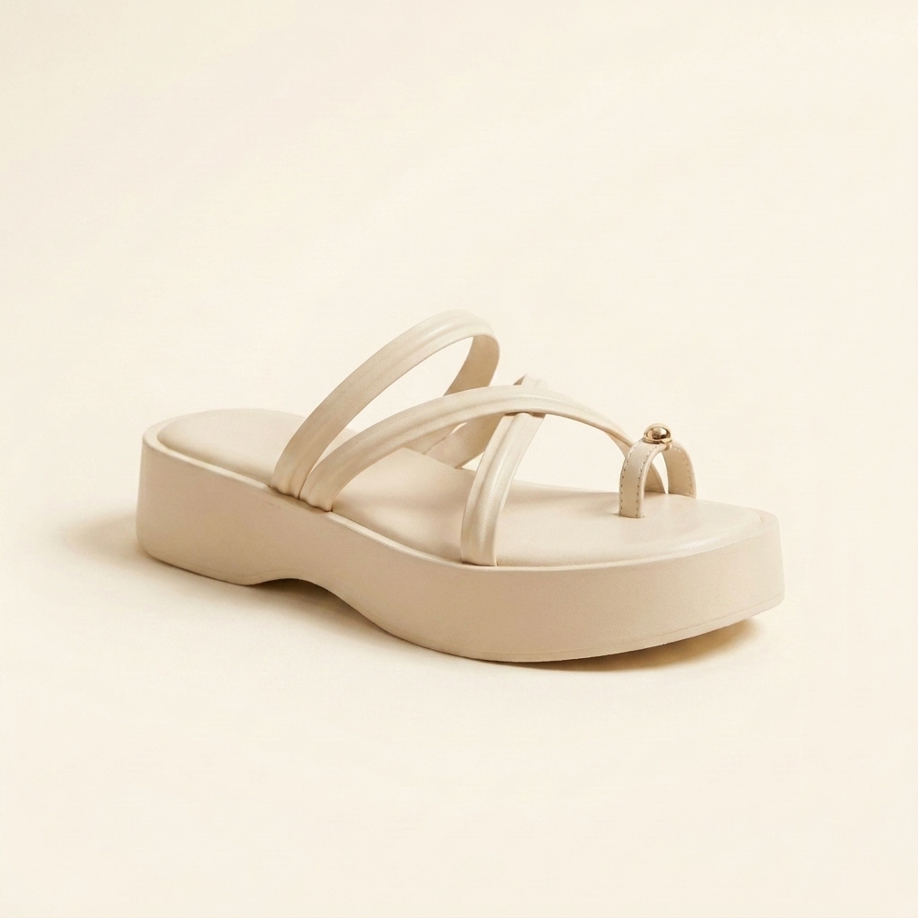 Sandalia flatform crema
