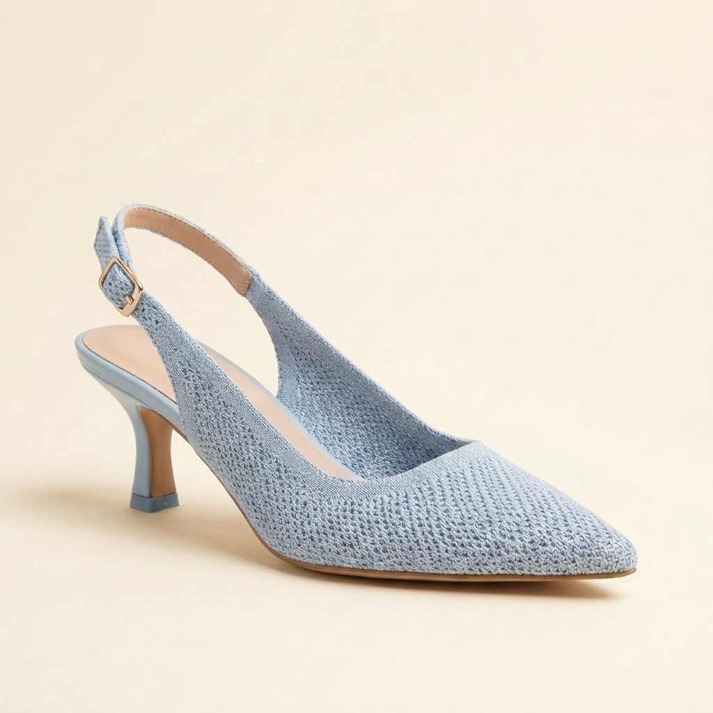 Slingback de tacón kitten azul