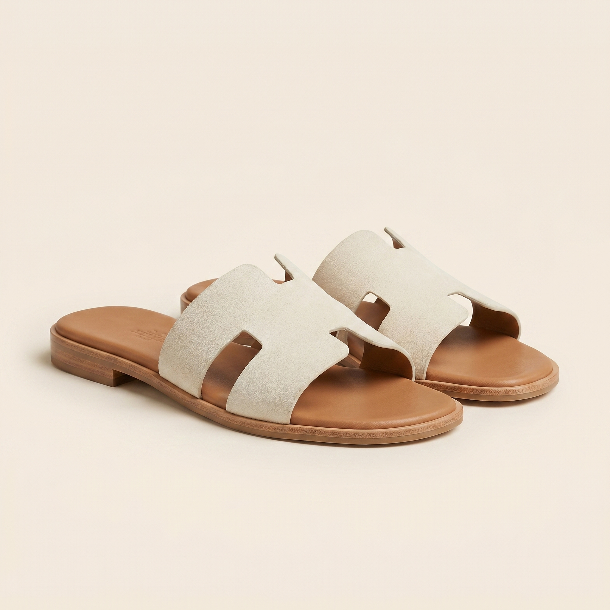 Sandalia plana corte H blanco - 3/4 par