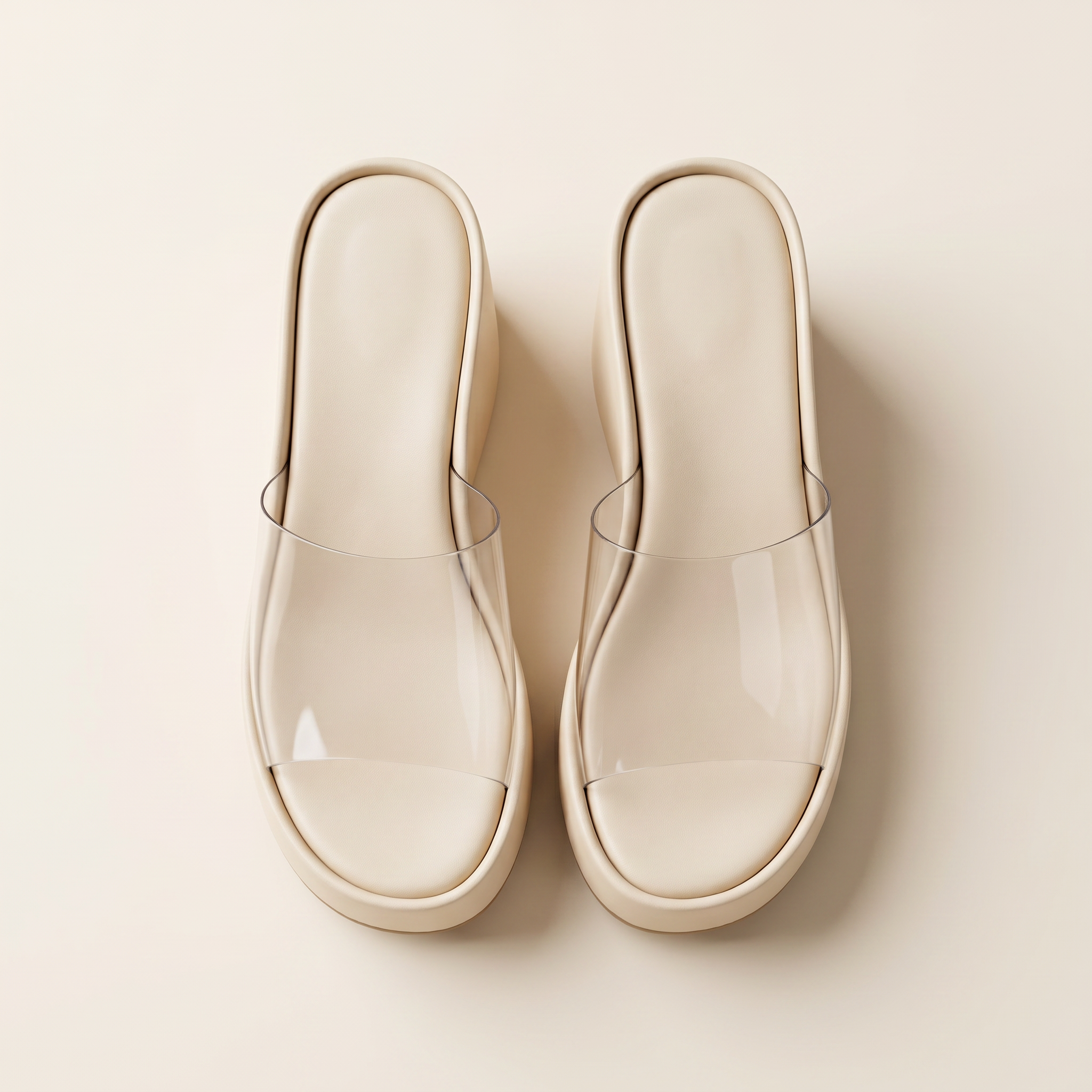 Cuna mule beige, vista cenital