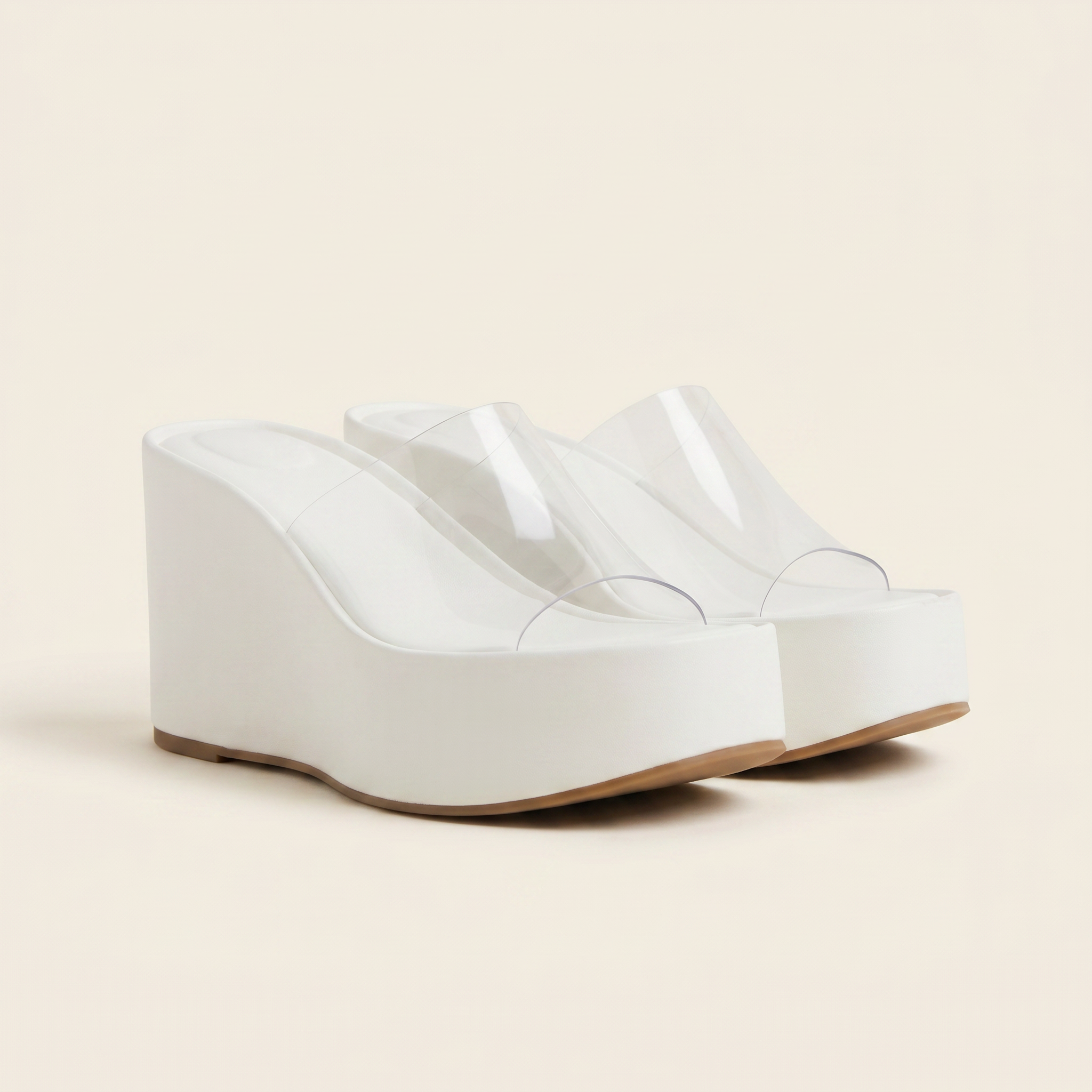 Cuna mule tira transparente blanco - 3/4 par