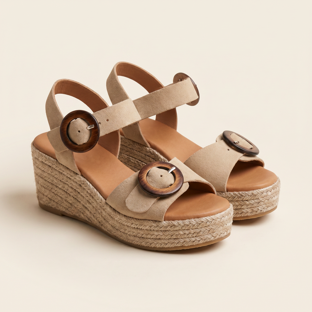 Cuna de esparto nobuk beige - 3/4 par