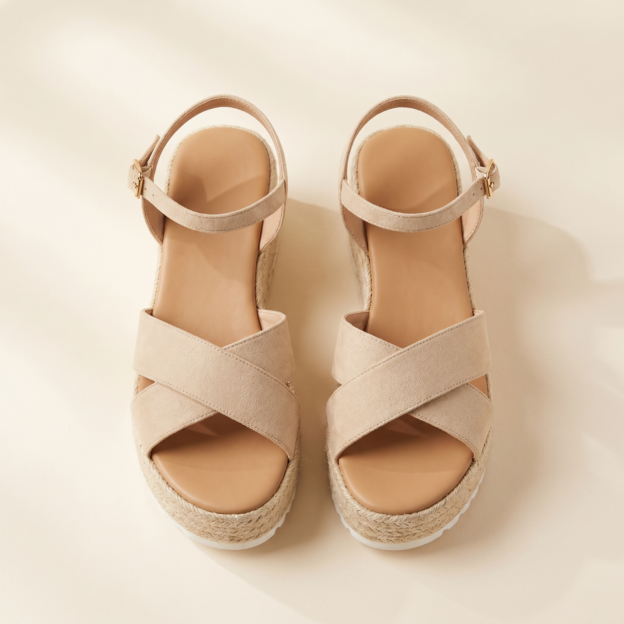 Cuna esparto beige, vista cenital