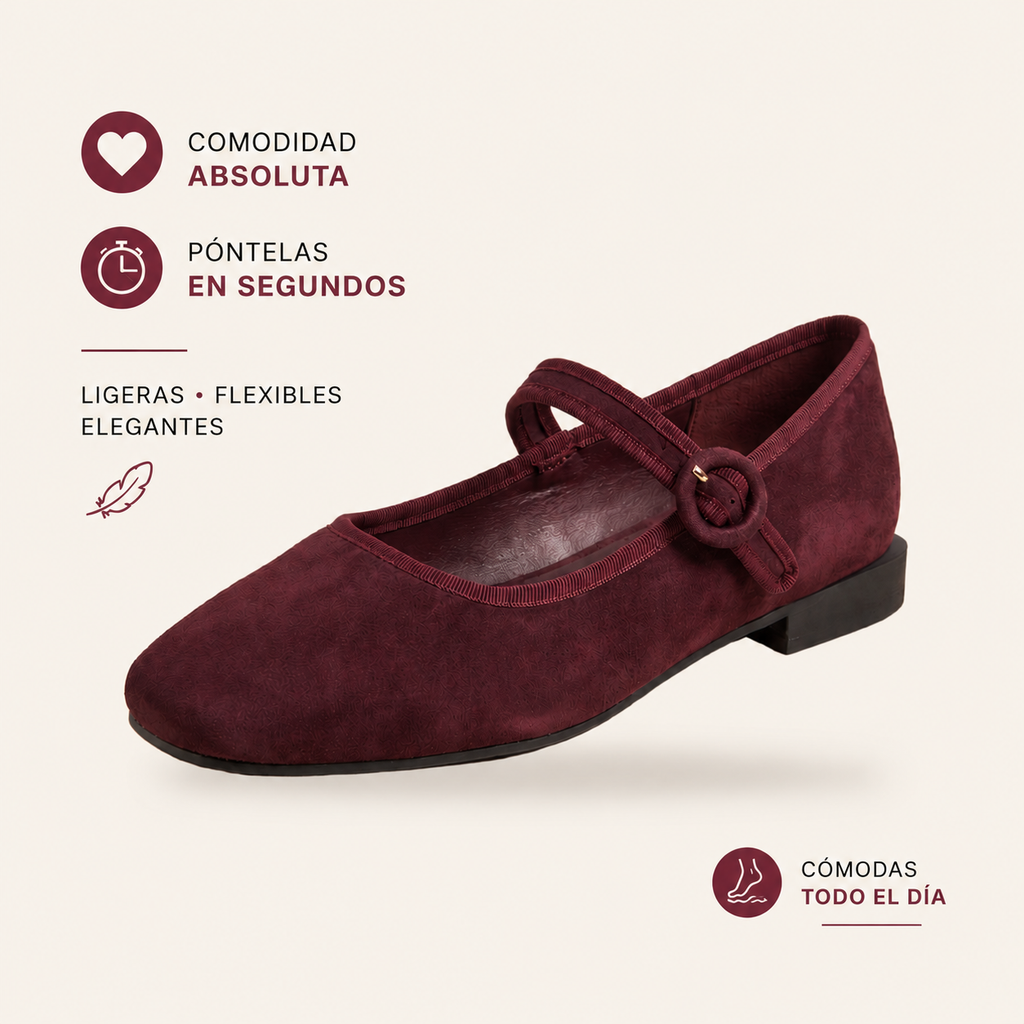 Celia · Bailarina Mary Jane de Ante con Hebilla