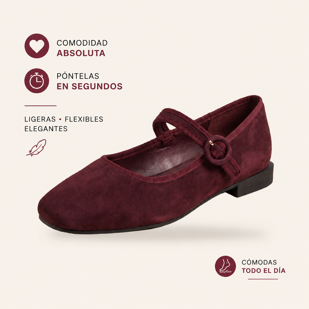 Celia · Bailarina Mary Jane de Ante con Hebilla