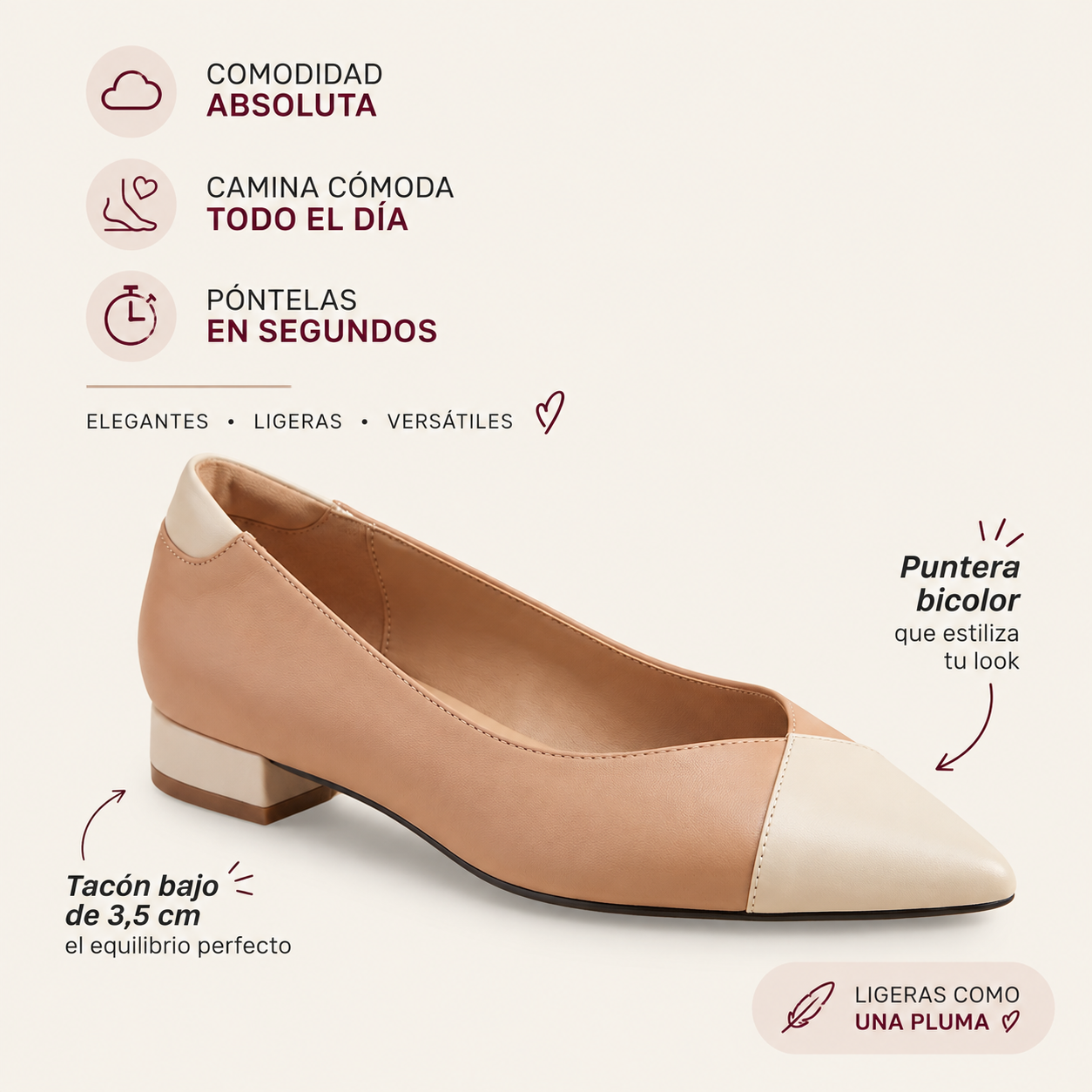 Martina · Bailarina de Punta con Puntera Bicolor