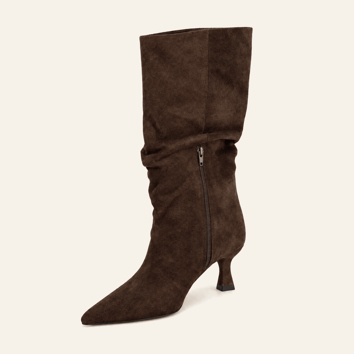 Lagasca · Bota Alta de Efecto Ante con Punta Fina - zapatos de mujer Calenzo