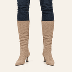 Lagasca · Bota Alta de Efecto Ante con Punta Fina - zapatos de mujer Calenzo