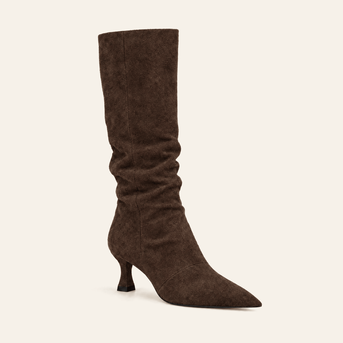 Lagasca · Bota Alta de Efecto Ante con Punta Fina - zapatos de mujer Calenzo