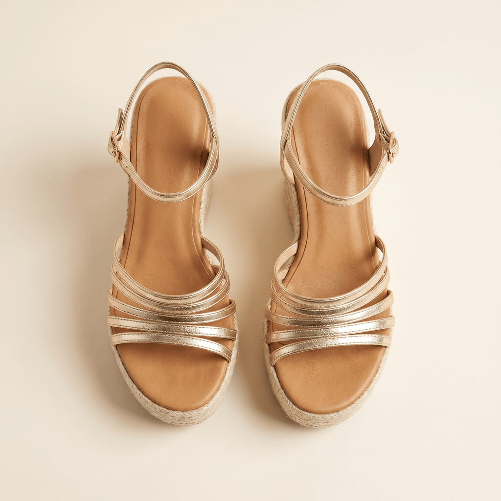 Lola · Sandalia de Cuña Alta de Esparto - zapatos de mujer Calenzo