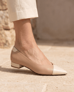 Martina · Bailarina de Punta con Puntera Bicolor - zapatos de mujer Calenzo