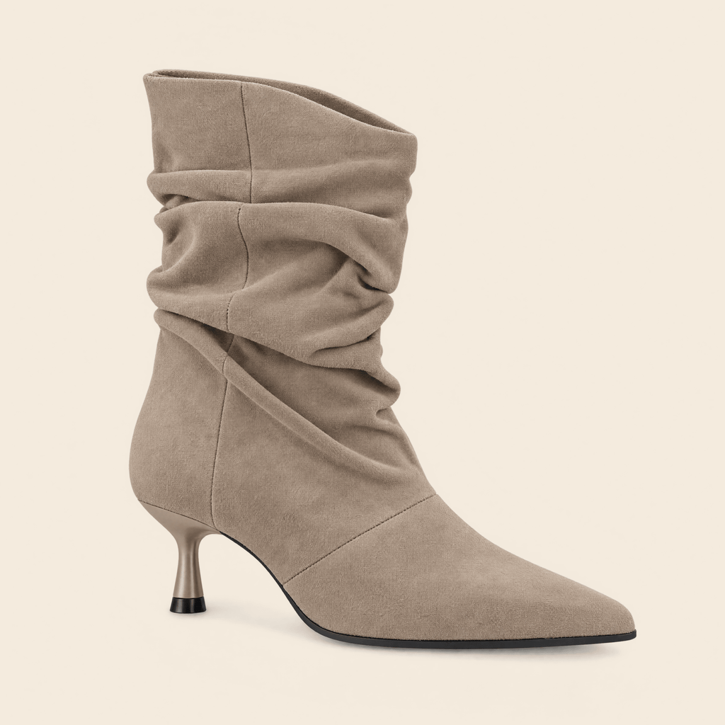 Mireia · Bota Slouch de Ante con Tacón Kitten - zapatos de mujer Calenzo
