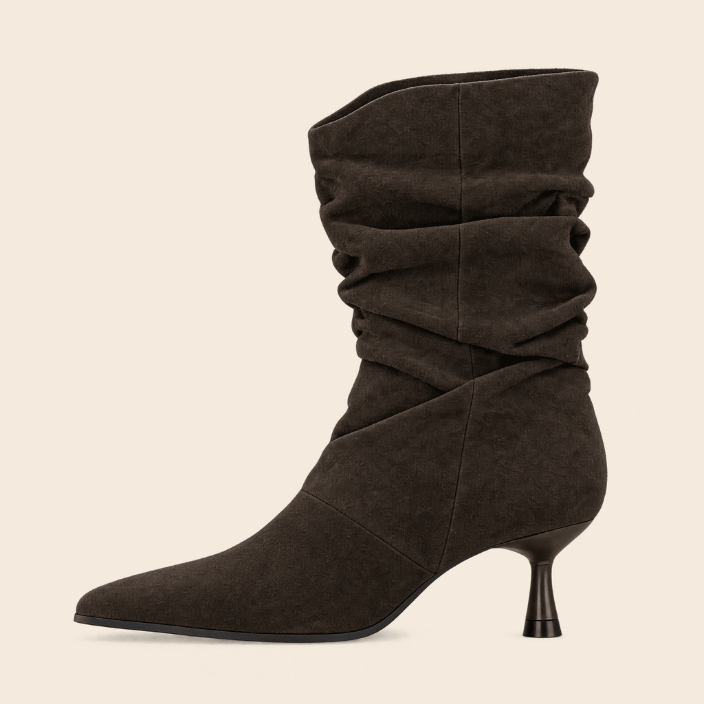 Mireia · Bota Slouch de Ante con Tacón Kitten - zapatos de mujer Calenzo