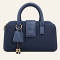 Ópera · Mini Bolso Estructurado con Dije — Azul Marino - zapatos de mujer Calenzo