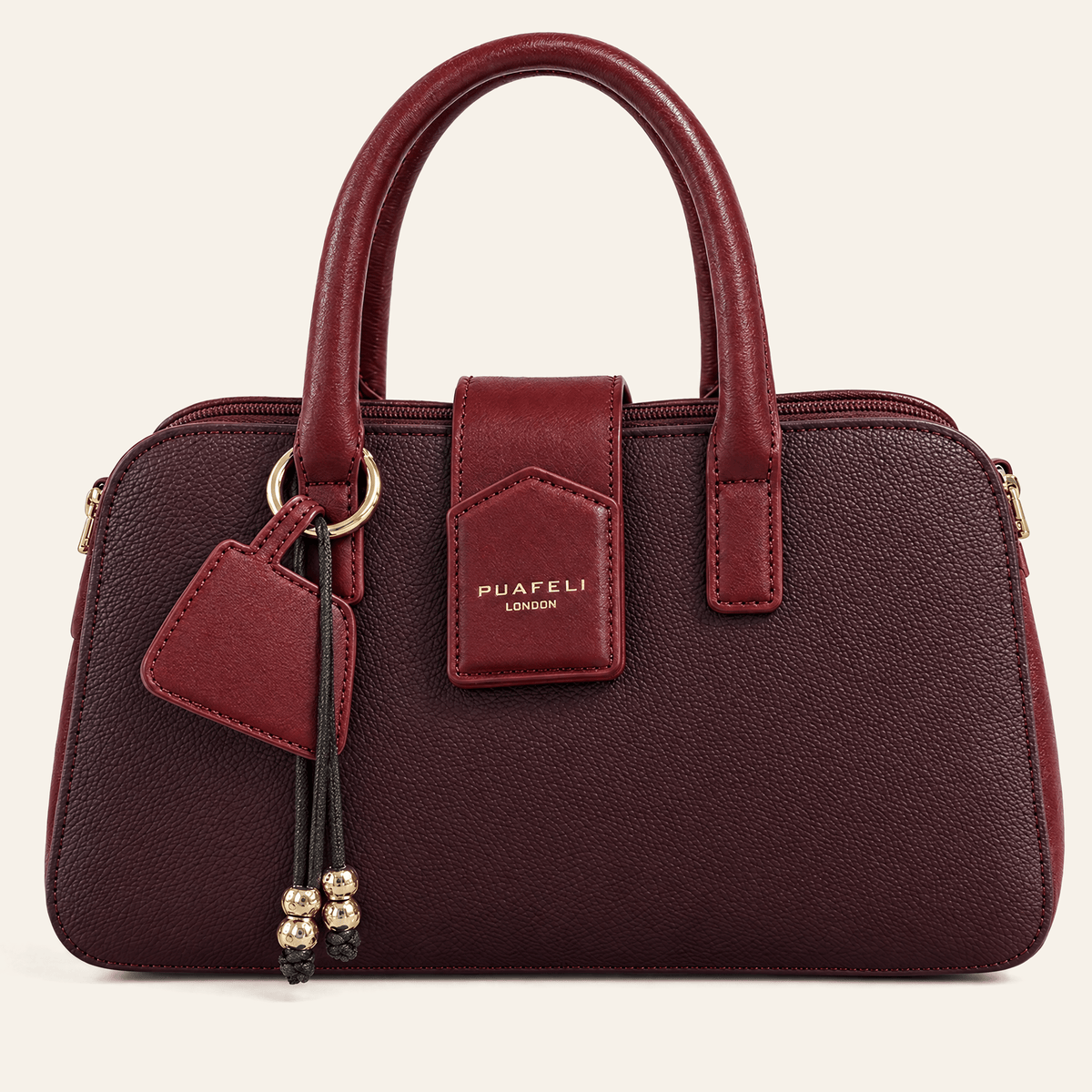 Ópera · Mini Bolso Estructurado con Dije — Burdeos - zapatos de mujer Calenzo