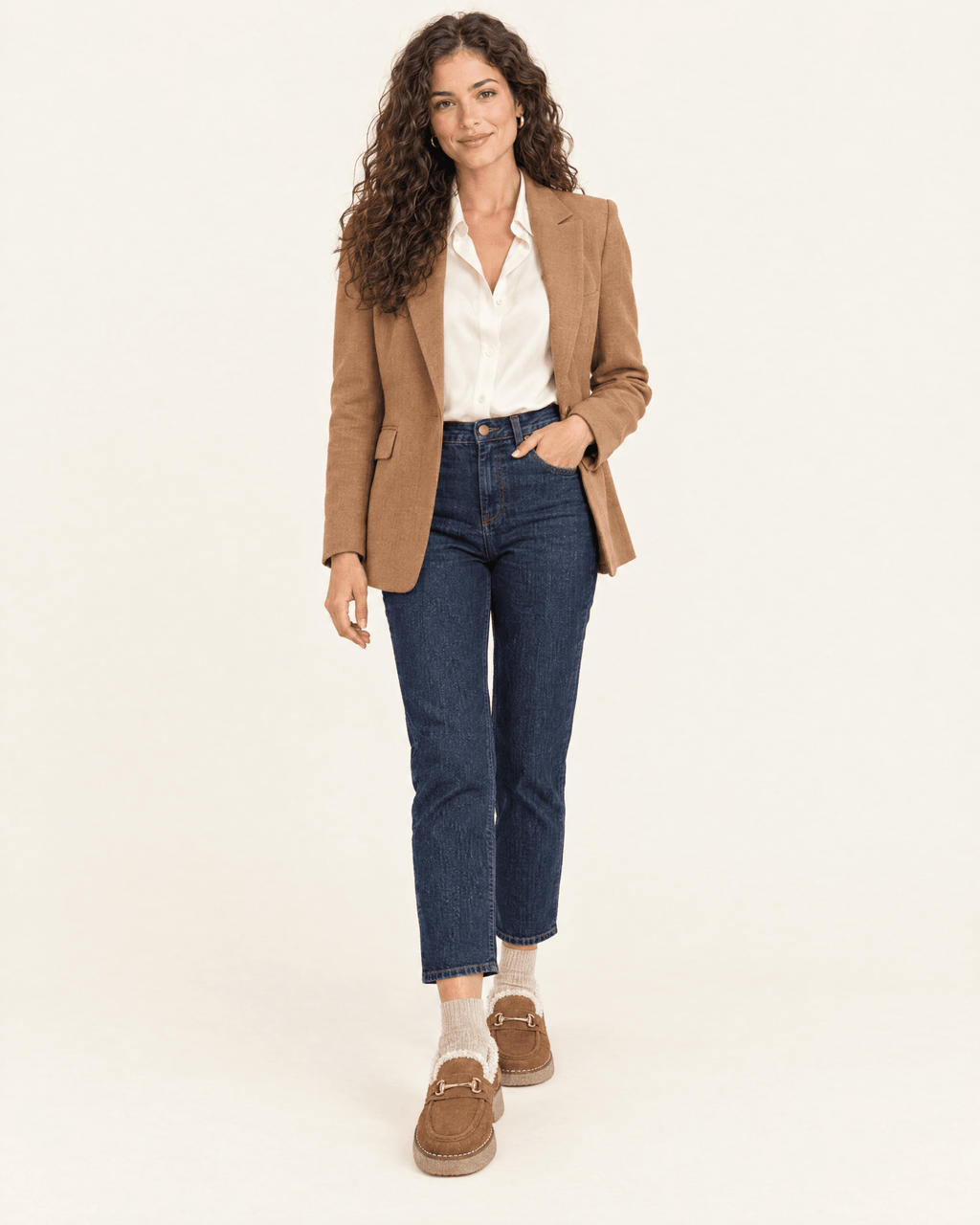 Rita · Mocasín de Ante con Forro de Borreguito - zapatos de mujer Calenzo