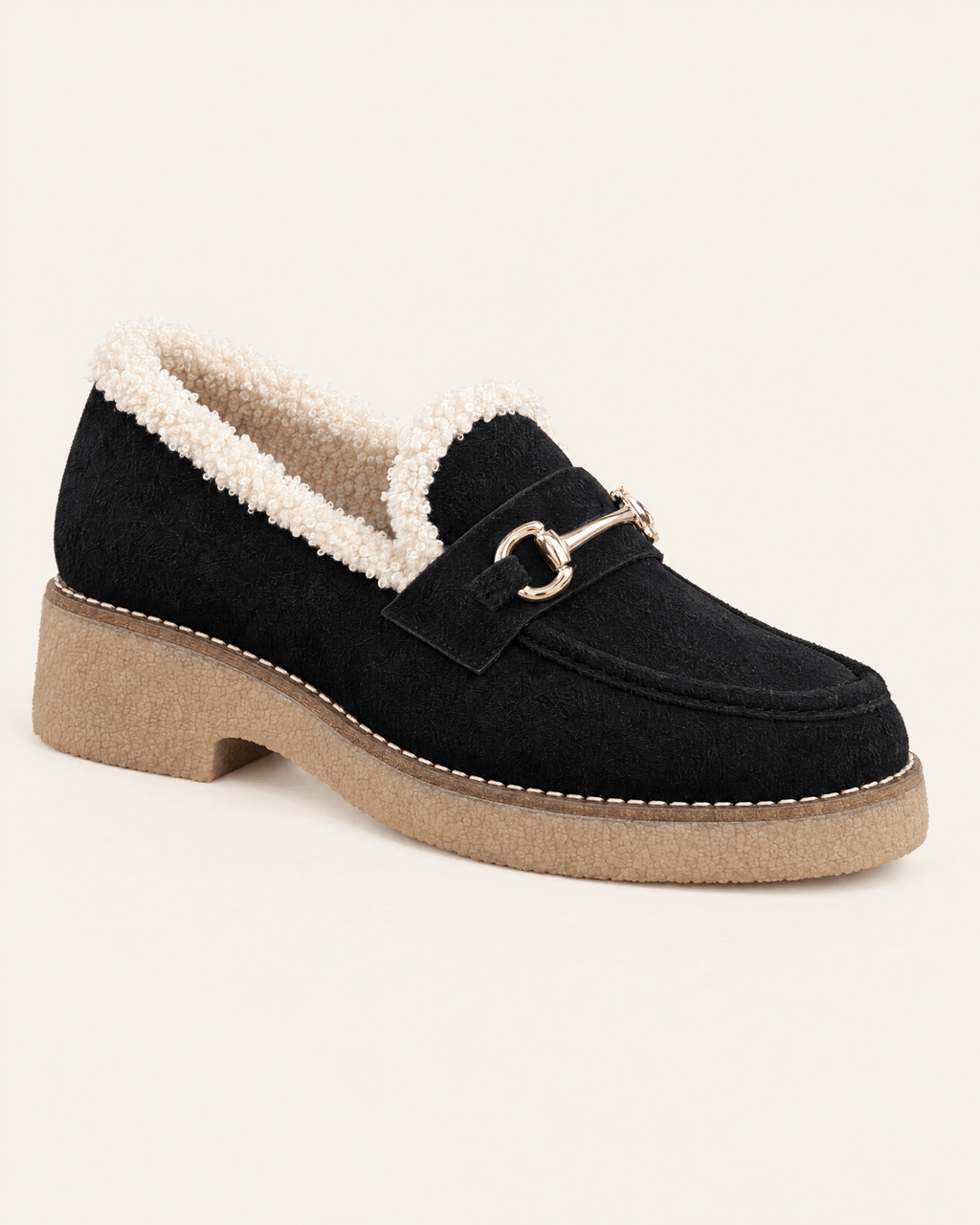 Rita · Mocasín de Ante con Forro de Borreguito - zapatos de mujer Calenzo