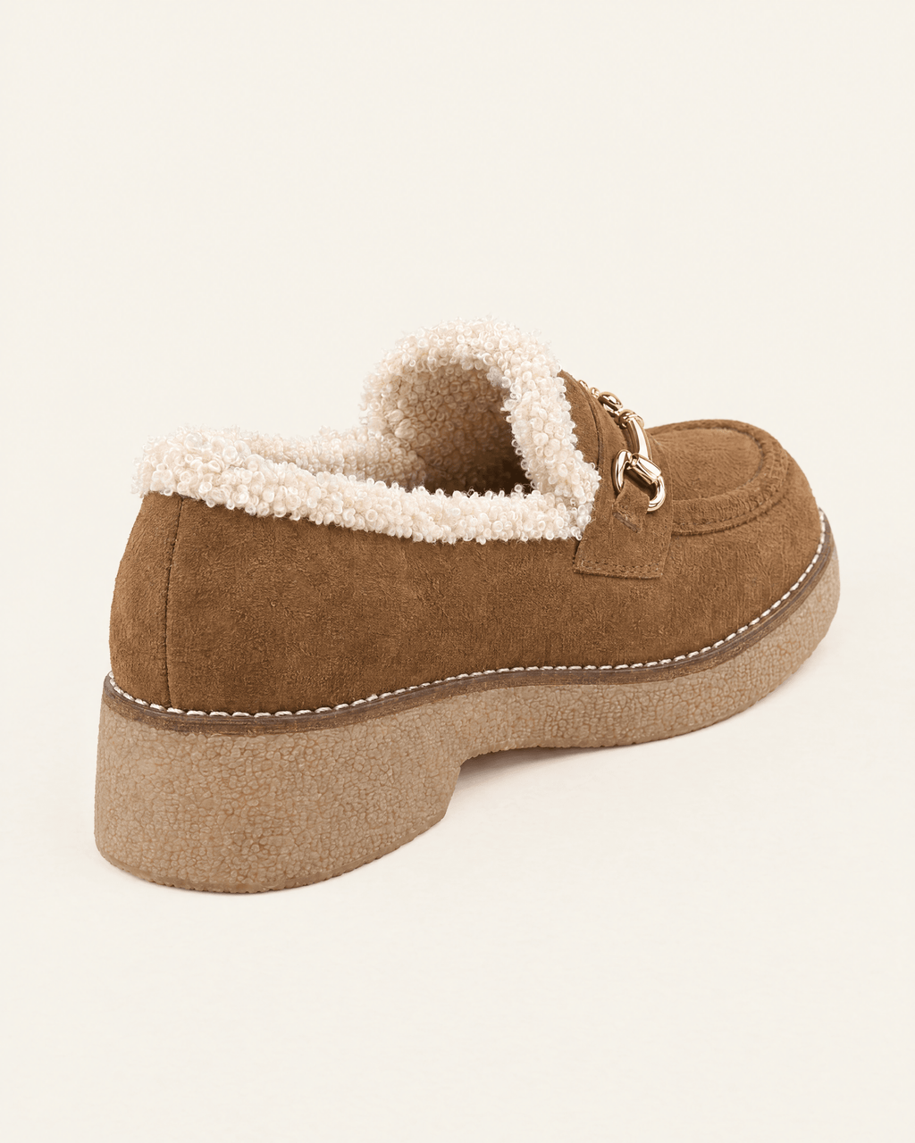 Rita · Mocasín de Ante con Forro de Borreguito - zapatos de mujer Calenzo