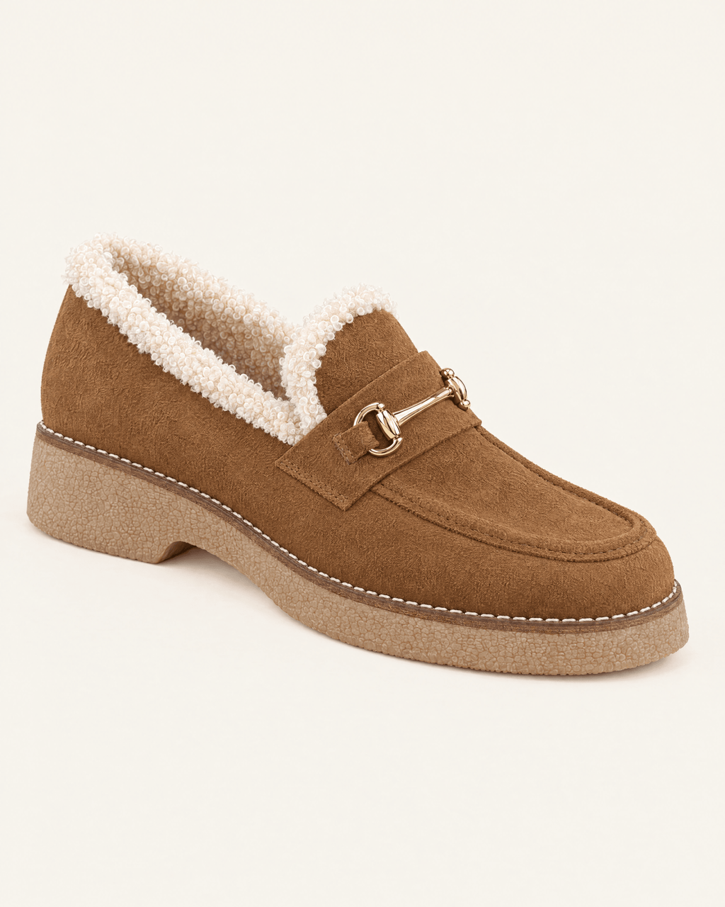 Rita · Mocasín de Ante con Forro de Borreguito - zapatos de mujer Calenzo