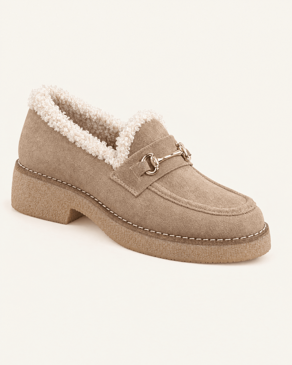 Rita · Mocasín de Ante con Forro de Borreguito - zapatos de mujer Calenzo
