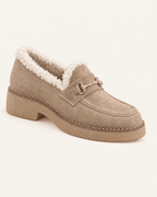 Rita · Mocasín de Ante con Forro de Borreguito - zapatos de mujer Calenzo