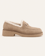 Rita · Mocasín de Ante con Forro de Borreguito - zapatos de mujer Calenzo