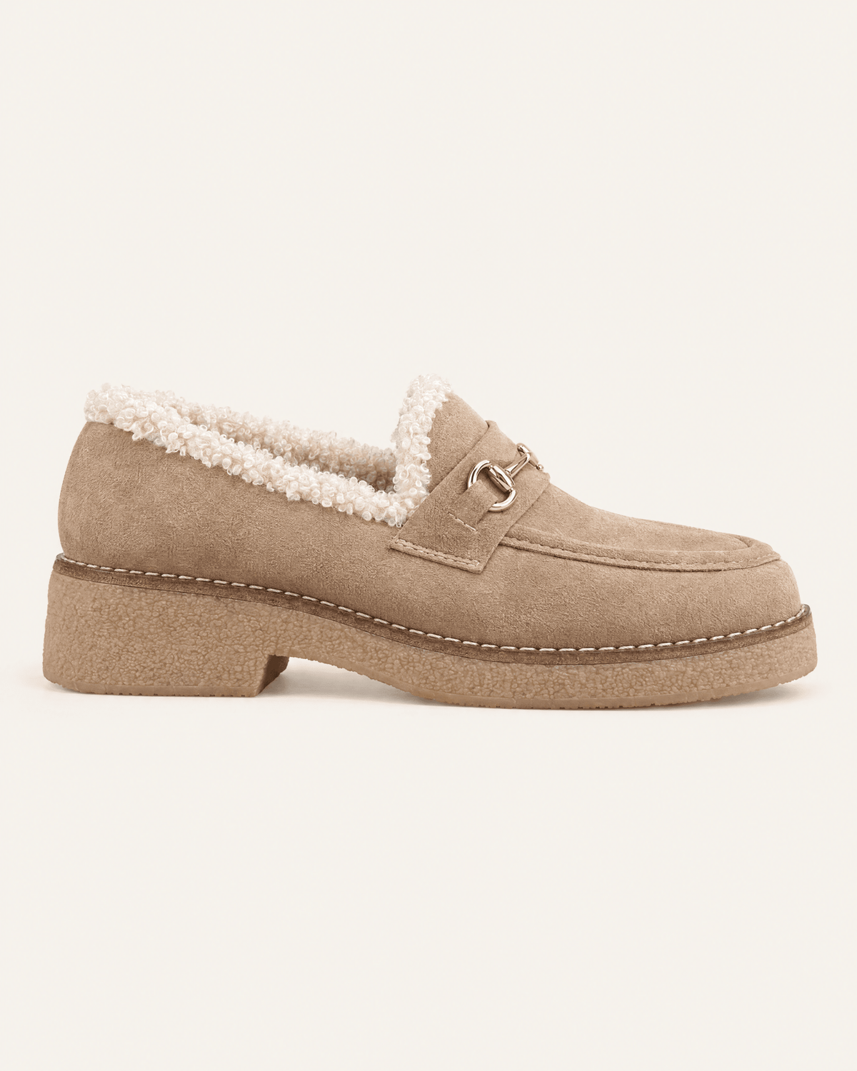 Rita · Mocasín de Ante con Forro de Borreguito - zapatos de mujer Calenzo