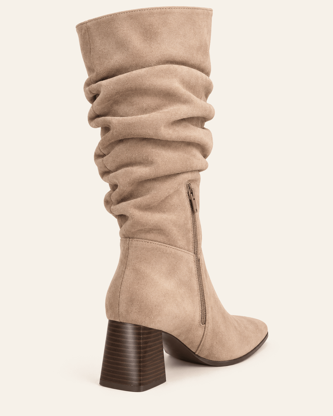 Serrano · Bota Slouch de Efecto Ante con Tacón Ancho - zapatos de mujer Calenzo