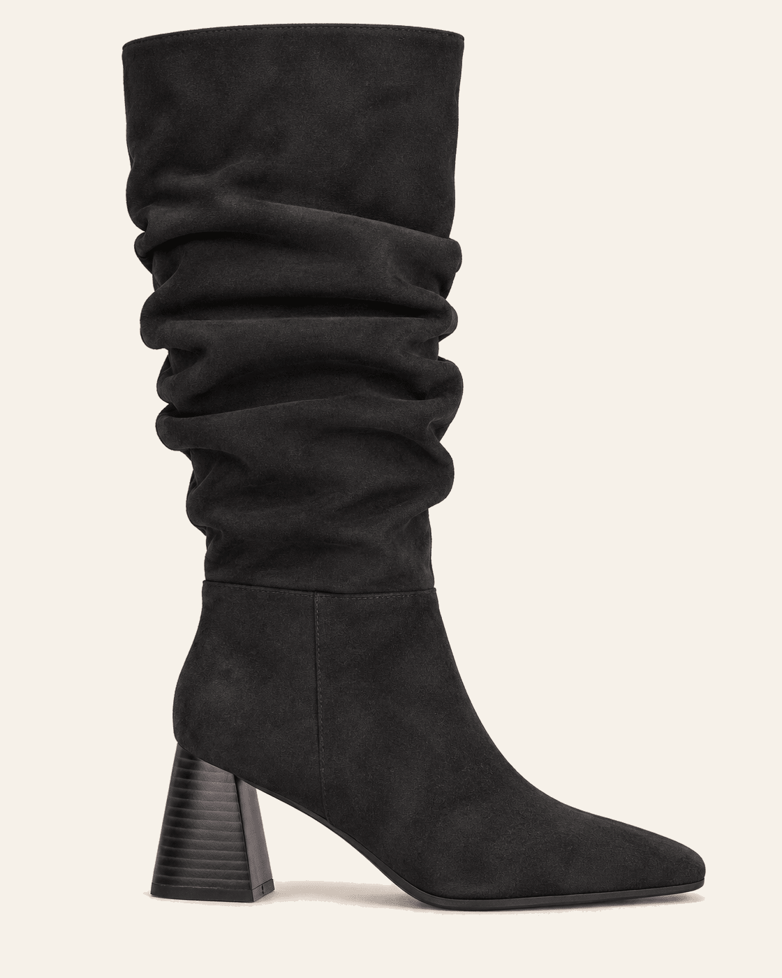 Serrano · Bota Slouch de Efecto Ante con Tacón Ancho - zapatos de mujer Calenzo